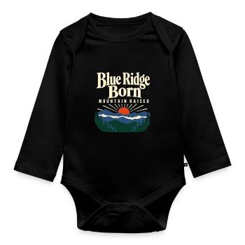 Blue Ridge Born Mountain Raised Appalachian Pride - Organic Longsleeve Baby Bodysuit - black - Front