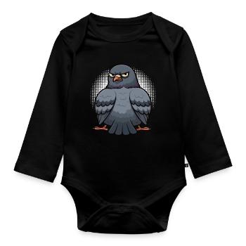 Pigeon pigeons pigeon fancier pigeon fancier - Organic Longsleeve Baby Bodysuit - black - Front