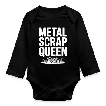 Metal Scrap Queen - Organic Longsleeve Baby Bodysuit - black - Front
