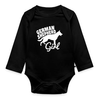 La jeune Berger allemand - Body Bébé bio manches longues - noir - Devant