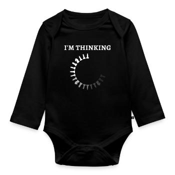 Im Thinking Ring Silhouette Circle - Organic Longsleeve Baby Bodysuit - black - Front