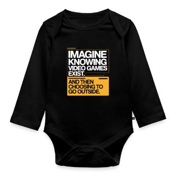 Imagine Video Games Exist PC Gamer Gaming Zocker - Organic Longsleeve Baby Bodysuit - black - Front