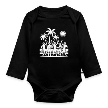 Holiday Party Team - Organic Longsleeve Baby Bodysuit - black - Front