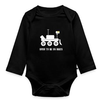 Motif du rover de souhait martien - Body Bébé bio manches longues - noir - Devant