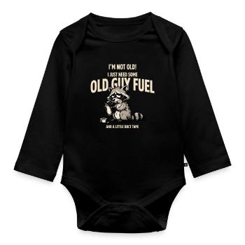 Carburant pour ratons laveurs : ruban adhésif Old Guy - Body Bébé bio manches longues - noir - Devant