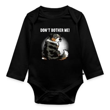 Ne m’embêtez pas, Berger australien Australien, Australiens - Body Bébé bio manches longues - noir - Devant