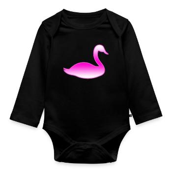 Schwan - Baby Bio-Langarm-Body - Schwarz - Vorne