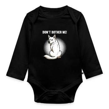 Ne me dérange pas, Berger Blanc - Body Bébé bio manches longues - noir - Devant