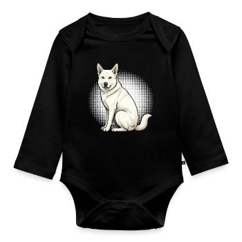 White Shepherd Shepherd Shepherd Dogs - Organic Longsleeve Baby Bodysuit - black - Front