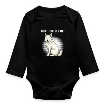 Ne me dérange pas, Berger Blanc - Body Bébé bio manches longues - noir - Devant