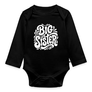 Big Sister Psychedelic Splash - Organic Longsleeve Baby Bodysuit - black - Front