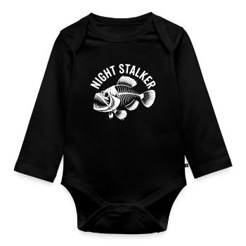 Pêche à l’os de squelettes de poissons Nightstalker - Body Bébé bio manches longues - noir - Devant