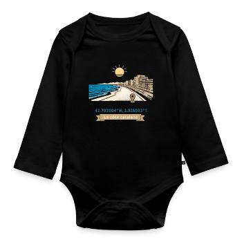 Canet en Roussillon - Promenade Méditerranéenne - Body Bébé bio manches longues - noir - Devant