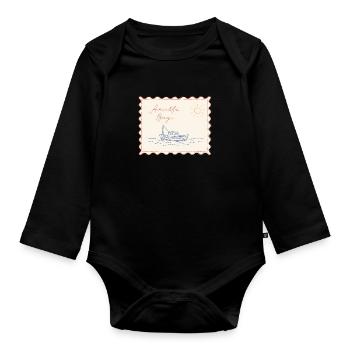 Croquis du bateau de la baie d’Amalfi - Body Bébé bio manches longues - noir - Devant