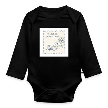 Costiera Amalfitana Küstenzauber - Baby Bio-Langarm-Body - Schwarz - Vorne