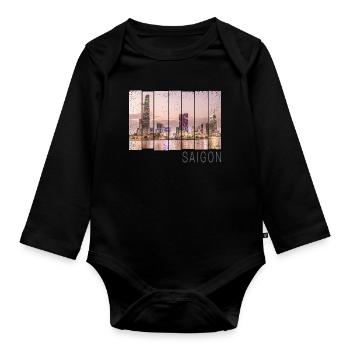 Saigon Ho-Chi-Minh-Stadt HCMC in Vietnam Souevnir - Baby Bio-Langarm-Body - Schwarz - Vorne