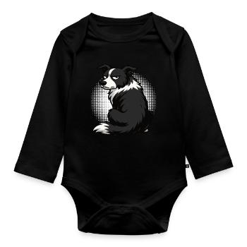 Border Collie Collie Owner Collie Lover - Organic Longsleeve Baby Bodysuit - black - Front