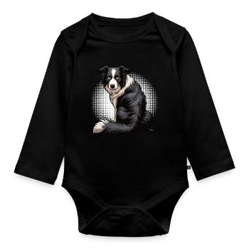 Border Collie Collie Owner Collie Lover - Organic Longsleeve Baby Bodysuit - black - Front