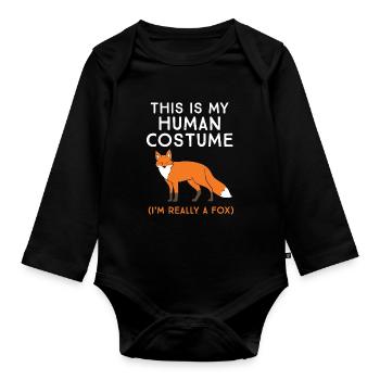 Das ist mein Fuchskostüm-Humor-T-Shirt - Baby Bio-Langarm-Body - Schwarz - Vorne