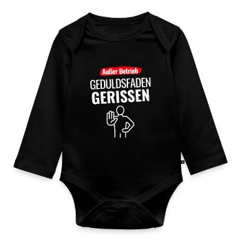 Außer Betrieb Geduldsfaden gerissen - Baby Bio-Langarm-Body - Schwarz - Vorne