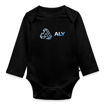 Aly Neon Triad Logo - Baby Bio-Langarm-Body - Schwarz - Vorne