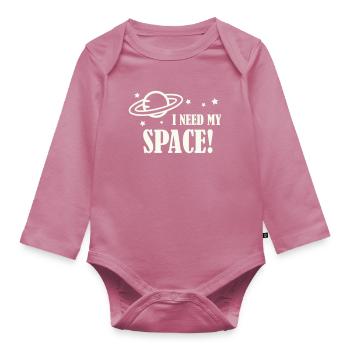 J’ai besoin de mon espace ! - Body Bébé bio manches longues - mauve - Devant