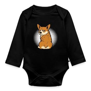 Corgi Corgis Welsh Corgi Corgi Owners Corgis - Organic Longsleeve Baby Bodysuit - black - Front