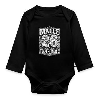 Malle 26 - Baby Bio-Langarm-Body - Schwarz - Vorne
