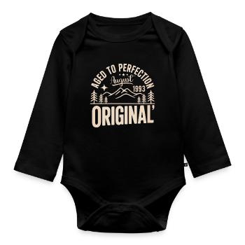 August 1993 – Legend of the Peaks and Mountains - Organic Longsleeve Baby Bodysuit - black - Front