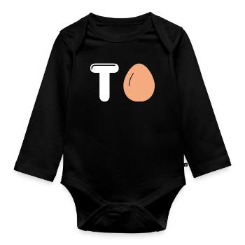 T'Oeuf = Teuf Tenue Tekno Tribe Acid Tenue soirée - Body Bébé bio manches longues - noir - Devant