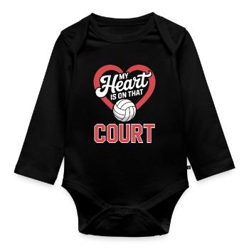 Dictons du volley-ball Cadeau amusant de volley-ball - Body Bébé bio manches longues - noir - Devant