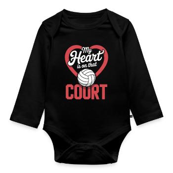 Dictons du volley-ball Cadeau amusant de volley-ball - Body Bébé bio manches longues - noir - Devant