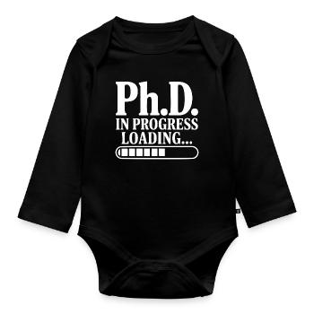 Ph.D. Lädt im Gange... - Baby Bio-Langarm-Body - Schwarz - Vorne