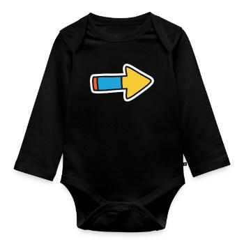 Comic Arrow Direction Right - Organic Longsleeve Baby Bodysuit - black - Front