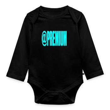 Neon @PREMIUM Text Logo - Organic Longsleeve Baby Bodysuit - black - Front