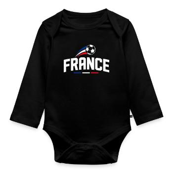 Ballon Tricolore France Tee - Body Bébé bio manches longues - noir - Devant