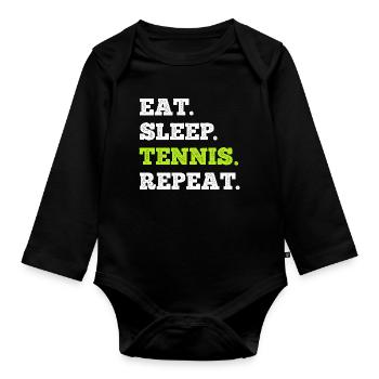 Manger dormir Tennis Répéter - Body Bébé bio manches longues - noir - Devant