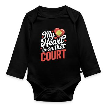 Dictions de tennis Cadeau drôle de tennis - Body Bébé bio manches longues - noir - Devant