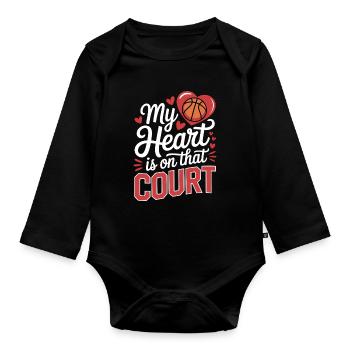 Dictions de basket : cadeau drôle de basket - Body Bébé bio manches longues - noir - Devant