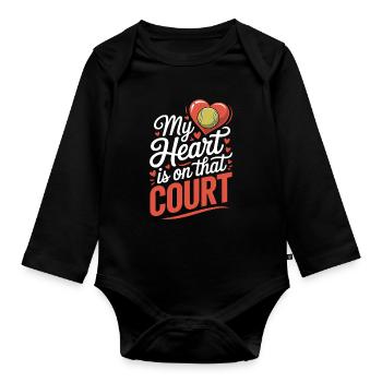 Dictions de tennis Cadeau drôle de tennis - Body Bébé bio manches longues - noir - Devant