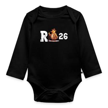 Pension 2026 Duck Pensioner Retired Funny - Organic Longsleeve Baby Bodysuit - black - Front