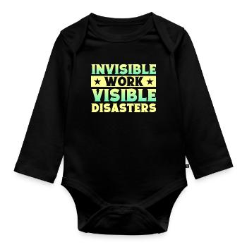 Musical Theatre Invisible Work Theater Gift - Organic Longsleeve Baby Bodysuit - black - Front