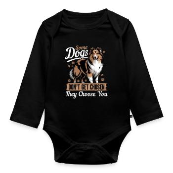 Shetland Sheepdog Sheltie Dog Breed - Organic Longsleeve Baby Bodysuit - black - Front