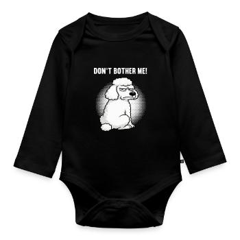 Ne me dérange pas Propriétaire de caniche Tenant à caniche - Body Bébé bio manches longues - noir - Devant