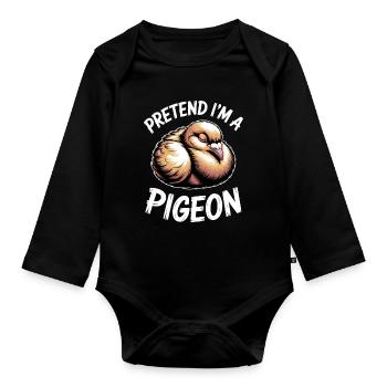 Dove Sayings Birds Funny Doves Gift - Organic Longsleeve Baby Bodysuit - black - Front