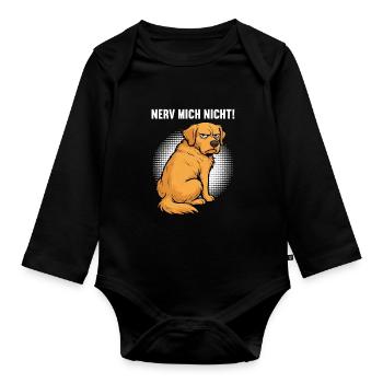 Nerv Mich Nicht Golden Retriever Goldie Goldies - Baby Bio-Langarm-Body - Schwarz - Vorne