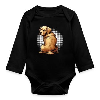Golden Retriever Goldie Goldiepropriétaire Goldies - Body Bébé bio manches longues - noir - Devant
