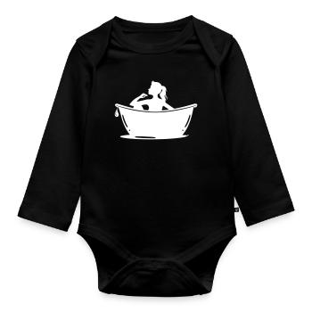 Entretien de la baignoire - Body Bébé bio manches longues - noir - Devant