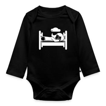 Fatigué endormi - Body Bébé bio manches longues - noir - Devant