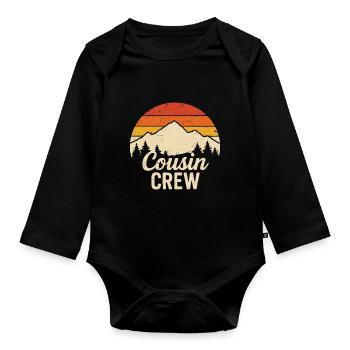 cousin crew - Baby Bio-Langarm-Body - Schwarz - Vorne